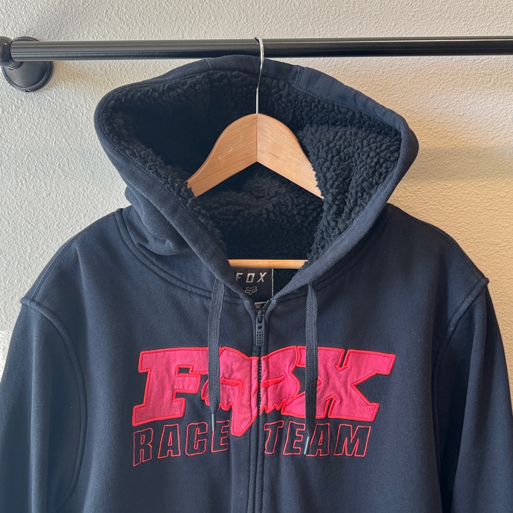 Fox Racing Vintage Heavy Sherpa Lined Zip Up Hoodie